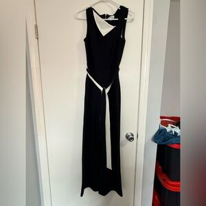 Black Calvin Klein jumpsuit with White Accent Tie